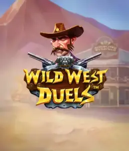  Dive into the daring world of "Wild West Duels" by Pragmatic Play, featuring a hardened gunslinger ready for a showdown. The image features a fierce cowboy with crossed pistols, set against a dusty Western town. His intense eyes and authentic attire embody the spirit of the Old West. The game's title is boldly presented in an ornate font, enhancing the action-packed theme. 