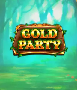 Enter the fairy-tale forest of Gold Party slot by Pragmatic Play, highlighting a charming wooden sign adorned with golden letters. The background features a misty green forest adding a touch of enchantment to the game's theme. Great for those who enjoy magical and nature-inspired games, promising a whimsical adventure. 